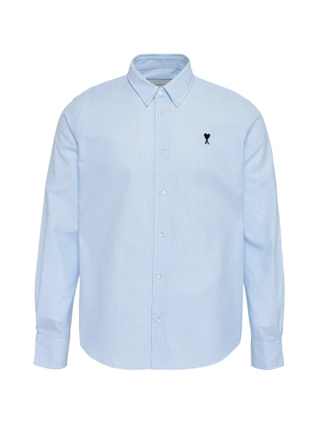  Ami Paris Contrasted Striped Button Shirt - Blue 