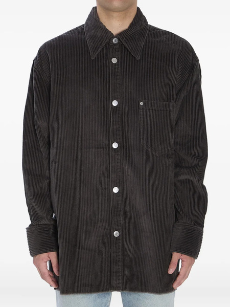  Ami Paris Corduroy Patch-pocket Shirt Jacket - Grey 