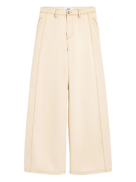  Ami Paris Cotton Super Wide-leg Jeans - Neutrals 