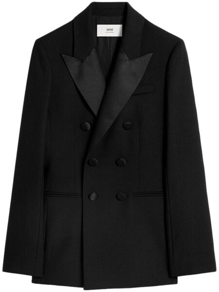 Ami Paris Double-breasted Buttoned Jacket - Black 