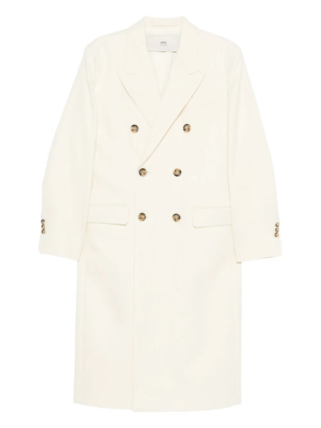  Ami Paris Double-breasted Coat - Neutrals 