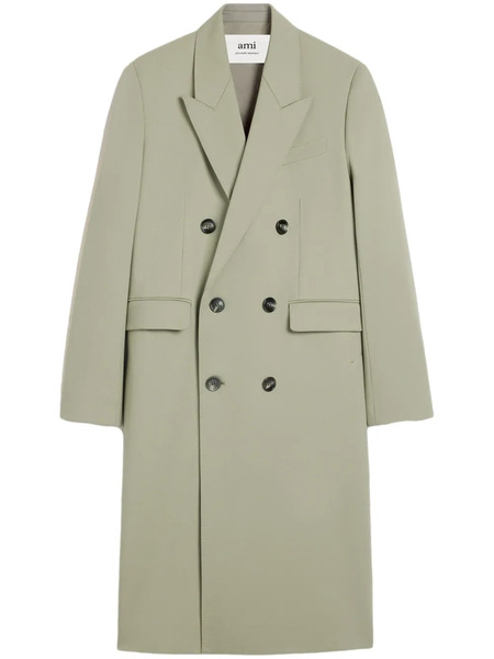  Ami Paris Double-breasted Virgin Wool Blazer - Green 