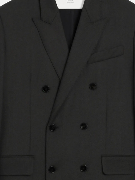  Ami Paris Double-breasted Wool Coat - Black 