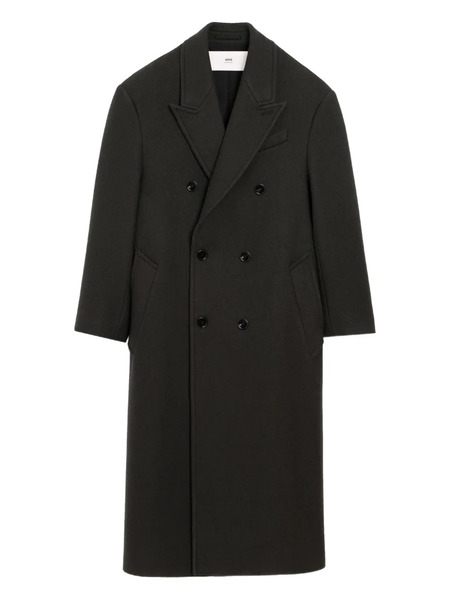  Ami Paris Double-breasted Wool Coat - Grey 