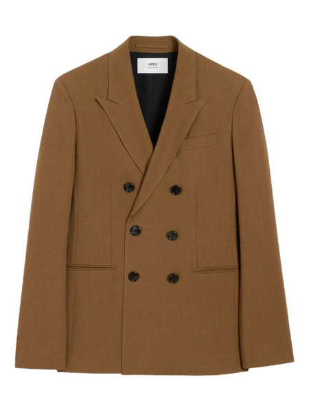  Ami Paris Double-breasted Wool Jacket - Brown 