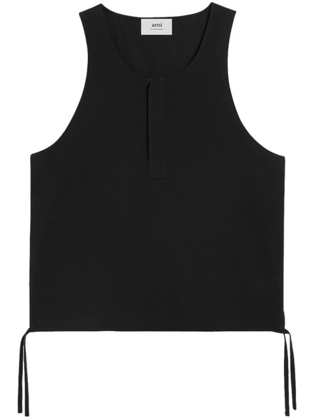  Ami Paris Drawstring-hem Tank Top - Black 