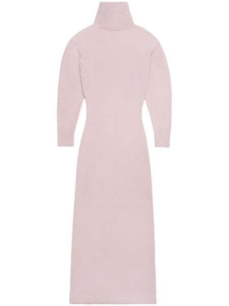  Ami Paris Elbow-patch Knitted Maxi Dress - Pink 