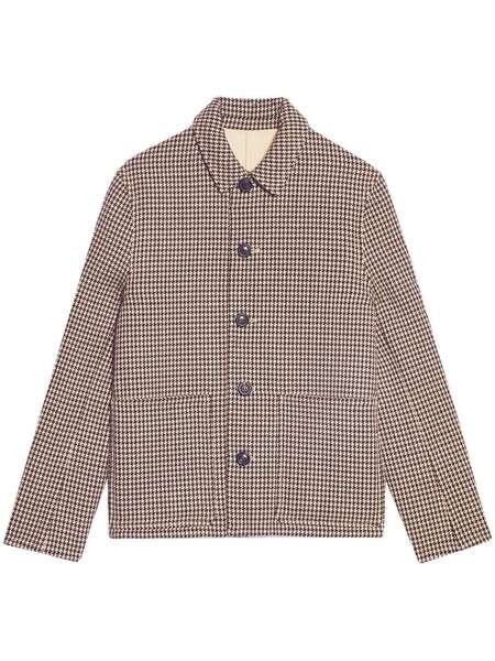  Ami Paris Houndstooth Pattern Single-breasted Jacket - Brown 