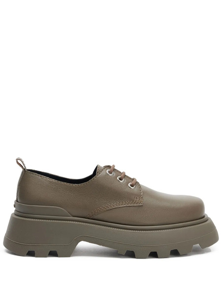  Ami Paris Lace-up Leather Loafers - Brown 
