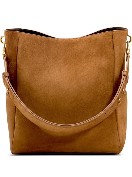  Ami Paris Large Carrousel Leather Bucket Bag - Brown 