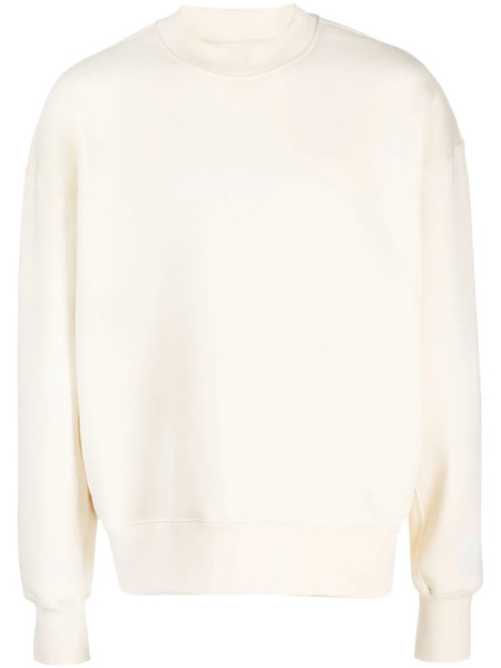  Ami Paris Logo-embroidered Patch Sweatshirt - Neutrals 
