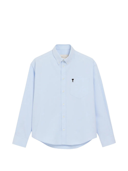  Ami Paris Logo-embroidered Shirt - Blue 