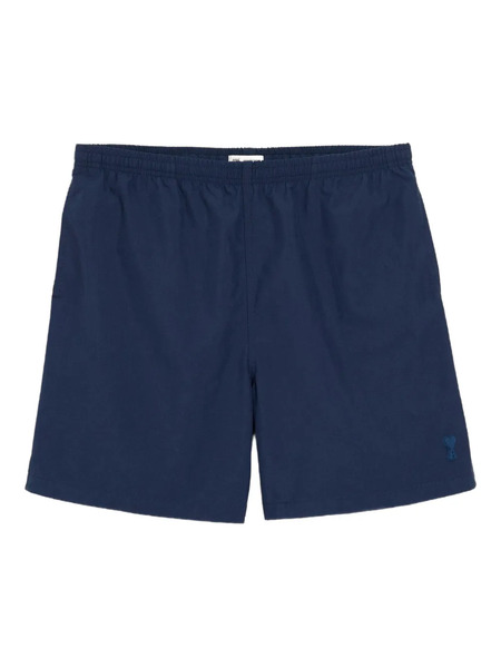  Ami Paris Logo Plain Swim Shorts - Blue 