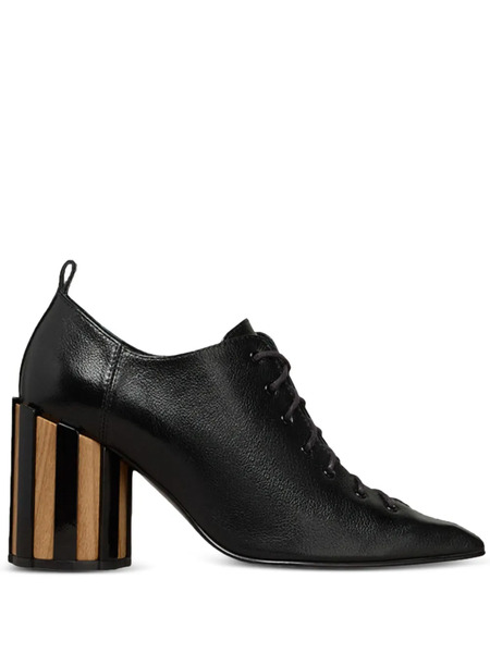  Ami Paris 90mm Pointed-toe Lace-up Ankle Boots - Black 
