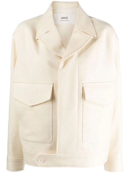  Ami Paris Notched-lapel Virgin-wool Jacket - White 