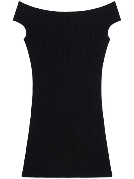  Ami Paris Off-shoulder Mini Dress - Black 