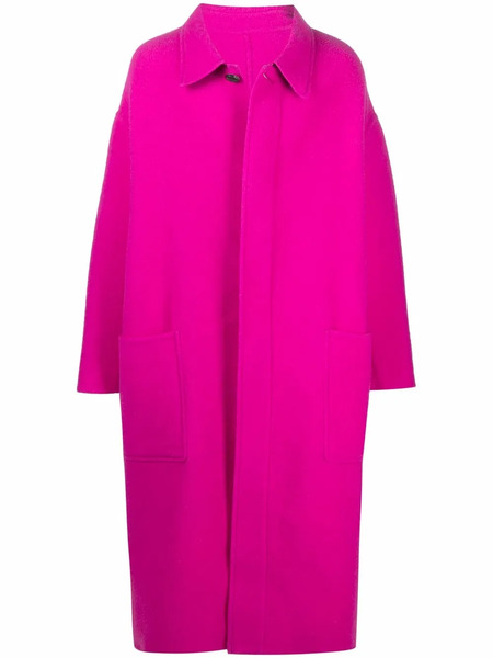  Ami Paris Oversize Wool Single-breasted Coat - Pink 