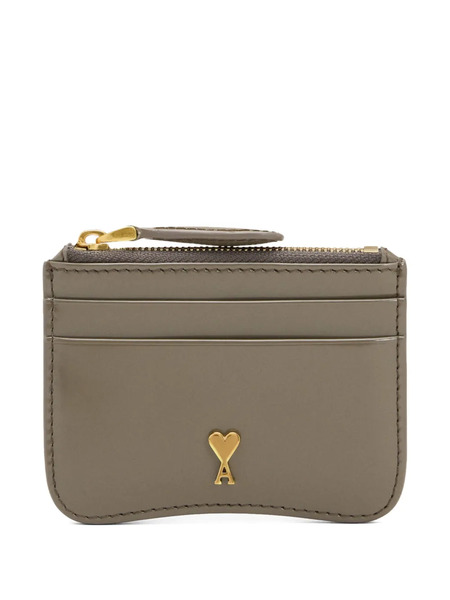  Ami Paris Paris Paris Leather Cardholder - Neutrals 
