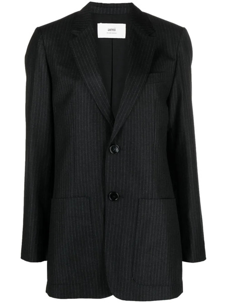  Ami Paris Pinstripe-pattern Wool Blazer - Black 
