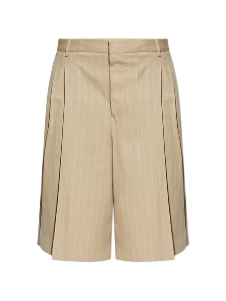  Ami Paris Pinstripe Pleat Shorts - Neutrals 