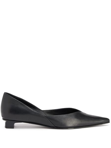  Ami Paris Pointed Flat Leather Pumps - Black 