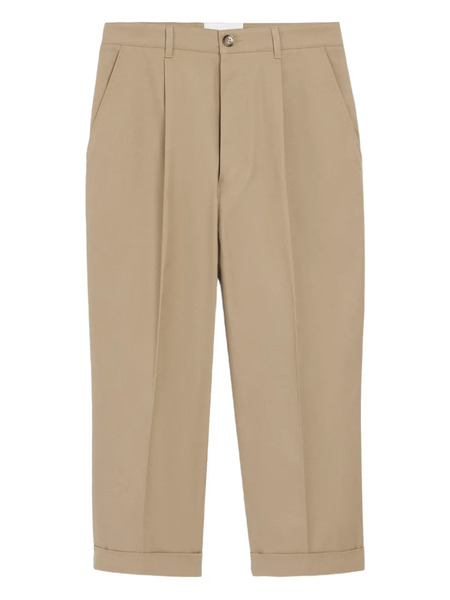  Ami Paris Pressed-crease Trousers - Neutrals 