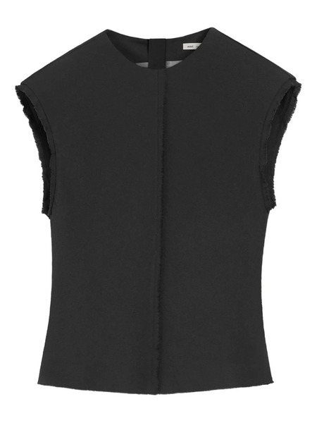  Ami Paris Raw-edge Sleeveless Top - Black 