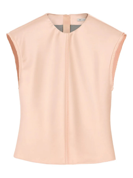  Ami Paris Raw-edge Sleeveless Top - Pink 