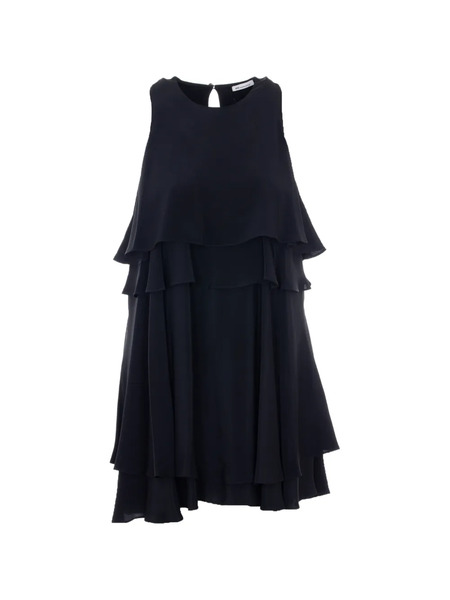  Ami Paris Ruffled Round-neck Mini Dress - Black 