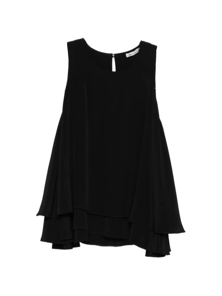  Ami Paris Ruffled Sleeveless Top - Black 