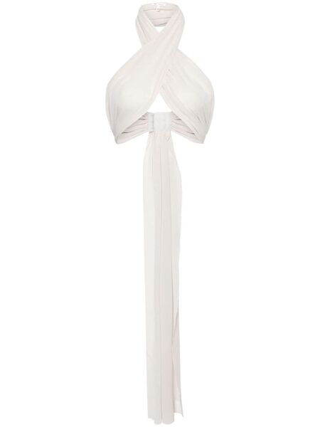  Ami Paris Silk Wrap Top - Neutrals 