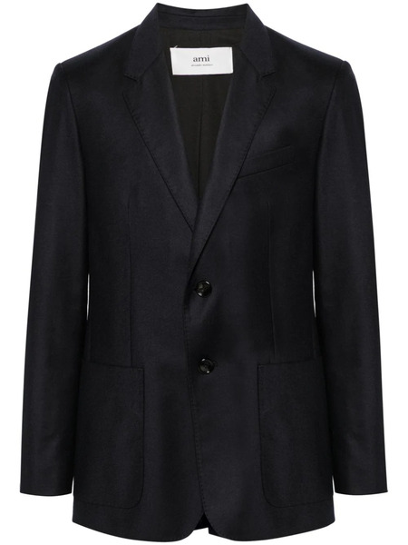  Ami Paris Single-breasted Virgin Wool Blazer - Blue 