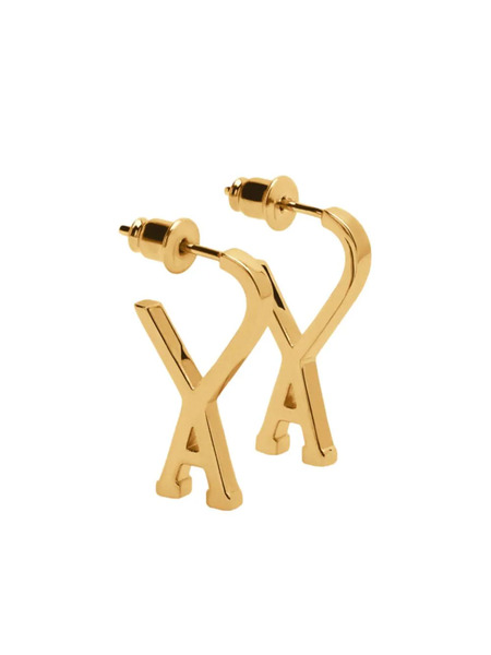  Ami Paris Small Ami De Coeur Hoop Earrings - Gold 