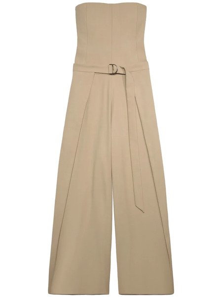  Ami Paris Strapless Layered Jumpsuit - Neutrals 