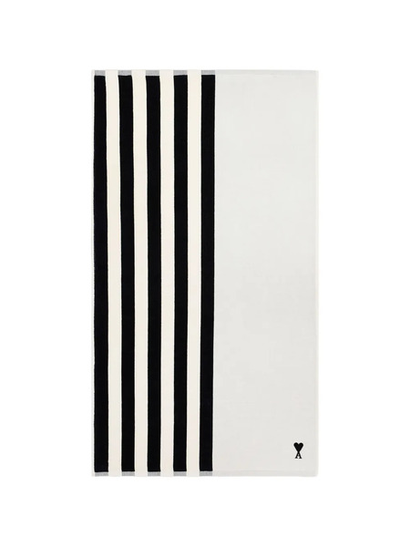  Ami Paris Striped Beach Towel - White 