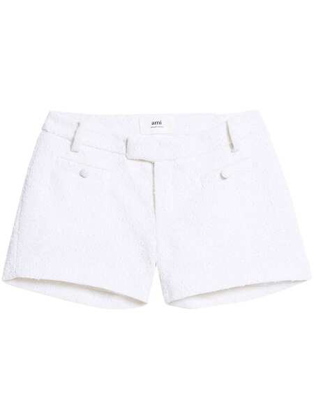  Ami Paris Tweed Tailored Shorts - White 