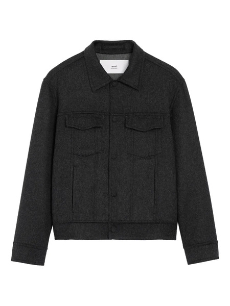  Ami Paris Wool Trucker Jacket - Grey 