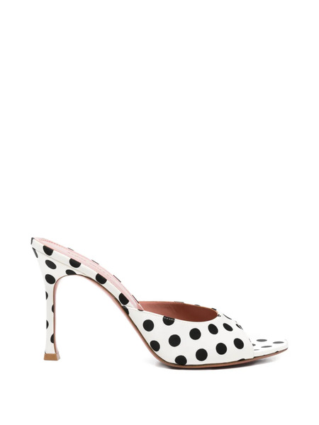  Amina Muaddi Alexa Polka Dot Sandals - White 