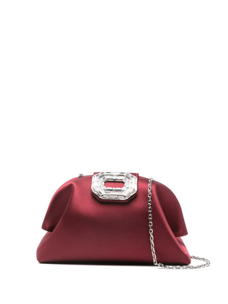  Amina Muaddi Camelia Crystal-buckle Clutch Bag - Grey 