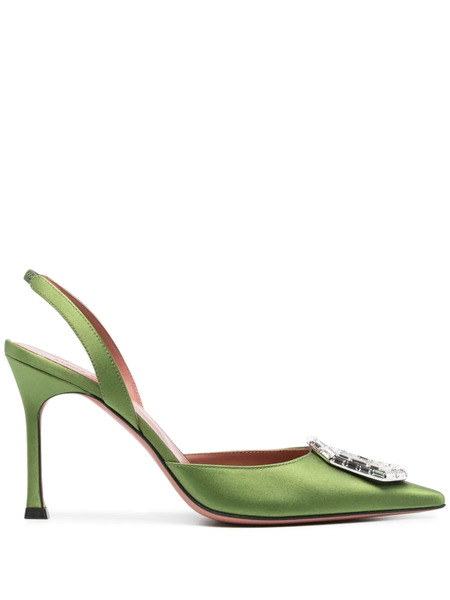  Amina Muaddi Camelia Crystal-buckle Pumps - Green 