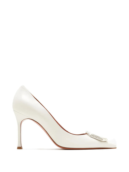  Amina Muaddi Camelia Crystal-embellishment Pumps - White 