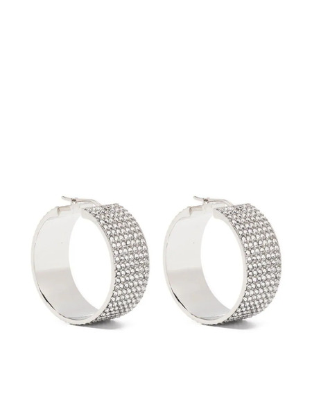  Amina Muaddi Crystal-embellished Hoop Earrings - Silver 