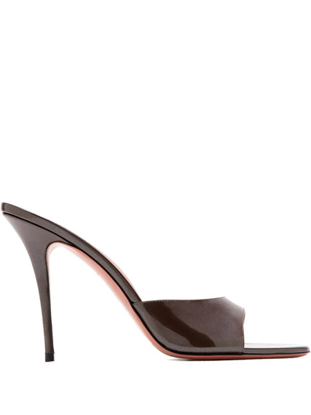  Amina Muaddi Elodie Patent Sandals - Grey 
