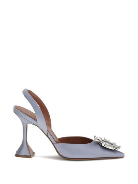  Amina Muaddi Embellishment Slingback Pumps - Blue 