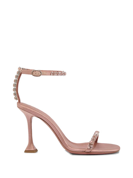  Amina Muaddi Gigi Crystal-embellished Ankle Strap Sandals - Pink 