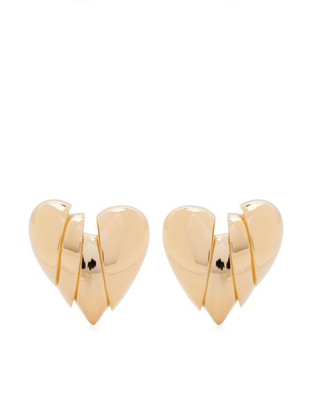  Amina Muaddi Heart Breaker Earrings - Gold 