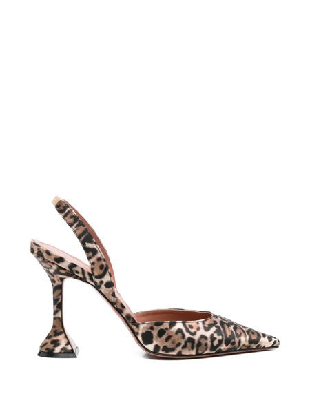  Amina Muaddi Holli Leopard Slingback Pumps - Neutrals 