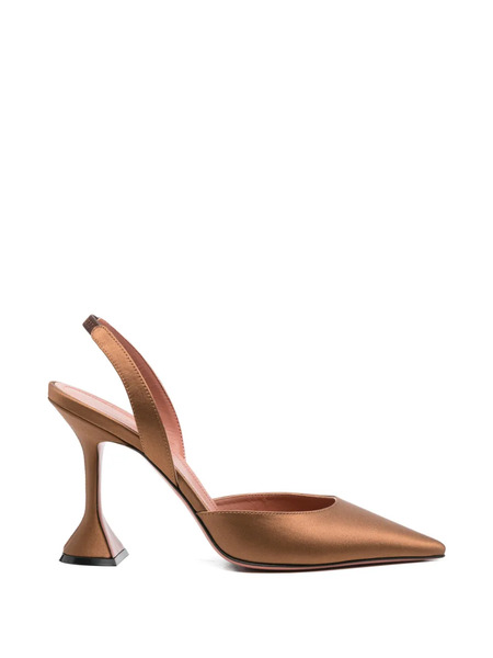  Amina Muaddi Hollis Ling Slingback Pumps - Brown 