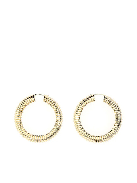  Amina Muaddi Hoop Brass Earrings - Gold 
