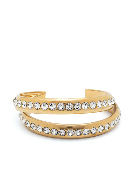  Amina Muaddi Jahleel Crystal Bangle Bracelet - Gold 